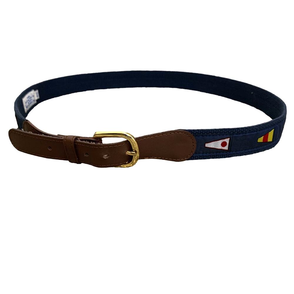 The Bermuda Collection English Sports Shop Flag Print Fabric Belt Men's Size 40